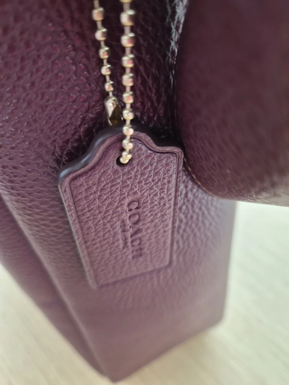 Coach Pebble Leather Shoulder Tote in Deep Burgundy - Picture 8 of 8
